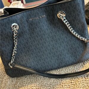 Michael Kors Gray and Black Shoulder Bag